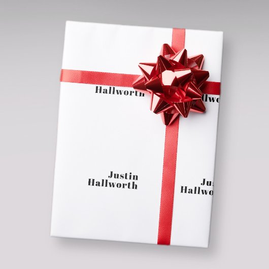 Retro Moderne Minimale Naam of Zakelijke Sjabloon Cadeaupapier