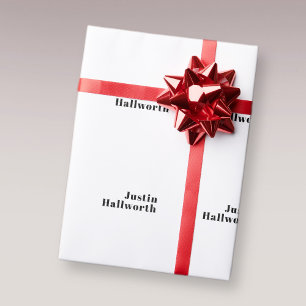 Retro Moderne Minimale Naam of Zakelijke Sjabloon Cadeaupapier