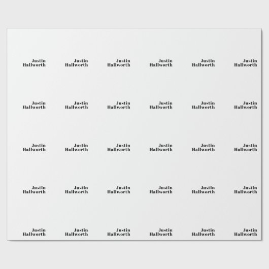 Retro Moderne Minimale Naam of Zakelijke Sjabloon Cadeaupapier (Vlak)