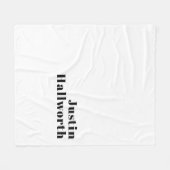 Retro Moderne Minimale Naam of Zakelijke Sjabloon Fleece Deken (Voorkant (Horizontaal))