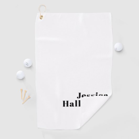 Retro Moderne Minimale Naam of Zakelijke Sjabloon Golfhanddoek (Insitu)