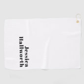Retro Moderne Minimale Naam of Zakelijke Sjabloon Golfhanddoek (Horizontaal)