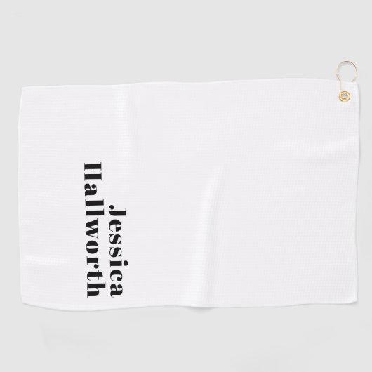 Retro Moderne Minimale Naam of Zakelijke Sjabloon Golfhanddoek (Horizontaal)