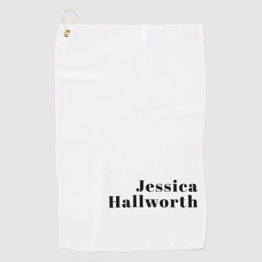 Retro Moderne Minimale Naam of Zakelijke Sjabloon Golfhanddoek (Voorkant)