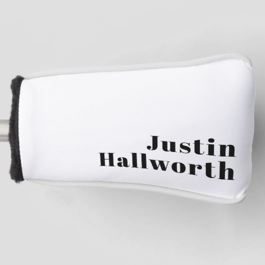 Retro Moderne Minimale Naam of Zakelijke Sjabloon Golfheadcover (Voorkant)