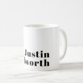 Retro Moderne Minimale Naam of Zakelijke Sjabloon Koffiemok (Voorkant rechts)