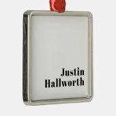 Retro Moderne Minimale Naam of Zakelijke Sjabloon Metalen Ornament (Rechts)