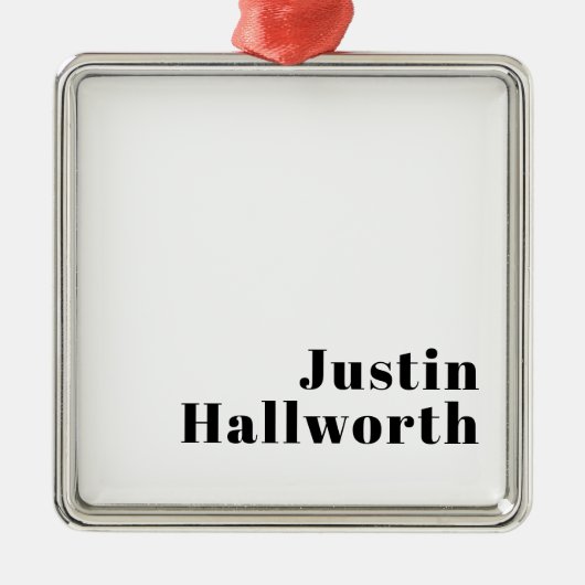 Retro Moderne Minimale Naam of Zakelijke Sjabloon Metalen Ornament (Voorkant)