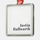 Retro Moderne Minimale Naam of Zakelijke Sjabloon Metalen Ornament (Links)