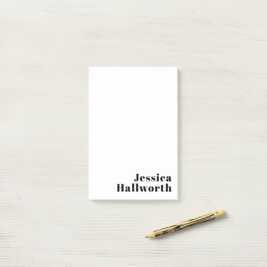 Retro Moderne Minimale Naam of Zakelijke Sjabloon Post-it® Notes (Op bureau)