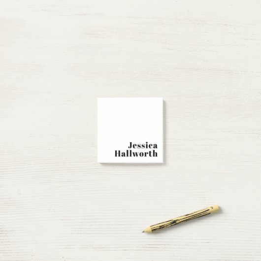 Retro Moderne Minimale Naam of Zakelijke Sjabloon Post-it® Notes (Op bureau)