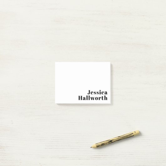 Retro Moderne Minimale Naam of Zakelijke Sjabloon Post-it® Notes (Op bureau)