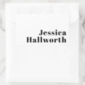 Retro Moderne Minimale Naam of Zakelijke Sjabloon Rechthoekige Sticker (Tas)