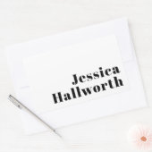 Retro Moderne Minimale Naam of Zakelijke Sjabloon Rechthoekige Sticker (Envelop)