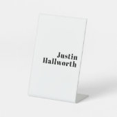 Retro Moderne Minimale Naam of Zakelijke Sjabloon Reclamebord Met Voetstuk (Voorkant)