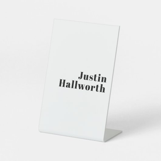 Retro Moderne Minimale Naam of Zakelijke Sjabloon Reclamebord Met Voetstuk (Voorkant)