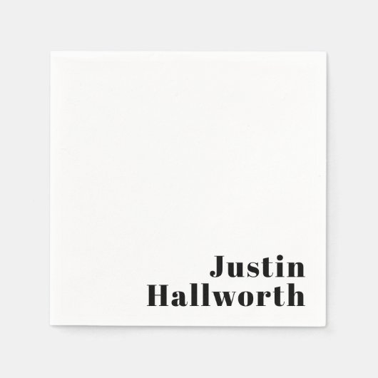 Retro Moderne Minimale Naam of Zakelijke Sjabloon Servet (Voorkant)