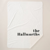 Retro Moderne Minimale Naam of Zakelijke Sjabloon Sherpa Deken (Voorkant)