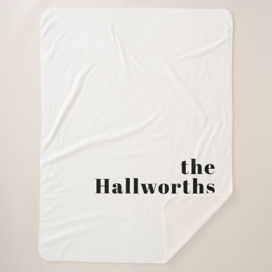 Retro Moderne Minimale Naam of Zakelijke Sjabloon Sherpa Deken (Voorkant)