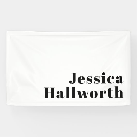 Retro Moderne Minimale Naam of Zakelijke Sjabloon Spandoek (Horizontaal)