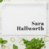 Retro Moderne Minimale Naam of Zakelijke Sjabloon Theedoek (Gevouwen)