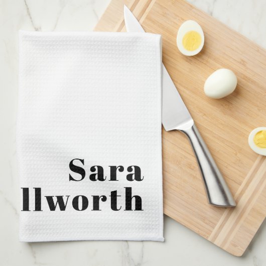 Retro Moderne Minimale Naam of Zakelijke Sjabloon Theedoek (Quarter Fold)