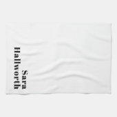 Retro Moderne Minimale Naam of Zakelijke Sjabloon Theedoek (Horizontaal)