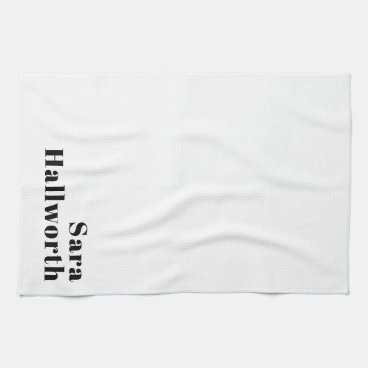 Retro Moderne Minimale Naam of Zakelijke Sjabloon Theedoek (Horizontaal)