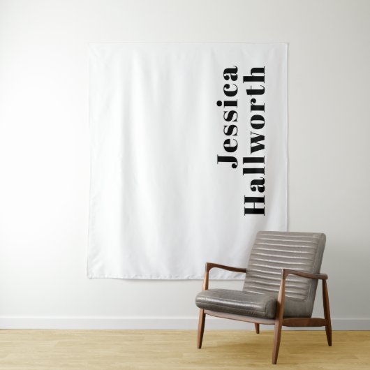 Retro Moderne Minimale Naam of Zakelijke Sjabloon Wandkleed (In situ)