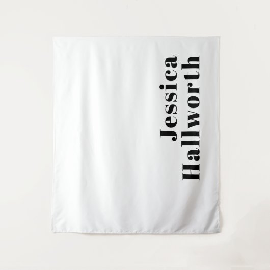 Retro Moderne Minimale Naam of Zakelijke Sjabloon Wandkleed (Voorkant)