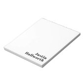 Retro Moderne Minimale Naam of Zakelijke Template Notitieblok (Linkerzijde)