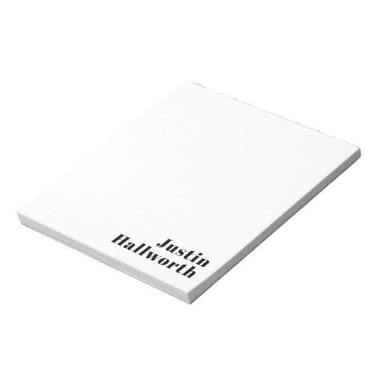 Retro Moderne Minimale Naam of Zakelijke Template Notitieblok (Linkerzijde)