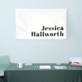 Retro Moderne Minimale Naam of Zakelijke Template Spandoek (Beurs)