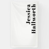 Retro Moderne Minimale Naam of Zakelijke Template Spandoek (Verticaal)