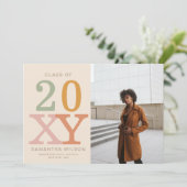 Retro Moderne Minimalistische 2 Foto Afstuderen  Kaart (Staand voorkant)