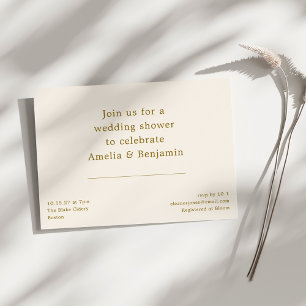 Retro Moderne Minimalistische Elegante Trouwdouche Kaart