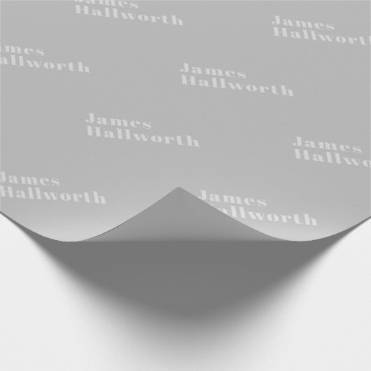 Retro Moderne Minimalistische Naam (of andere teks Cadeaupapier (Hoek)