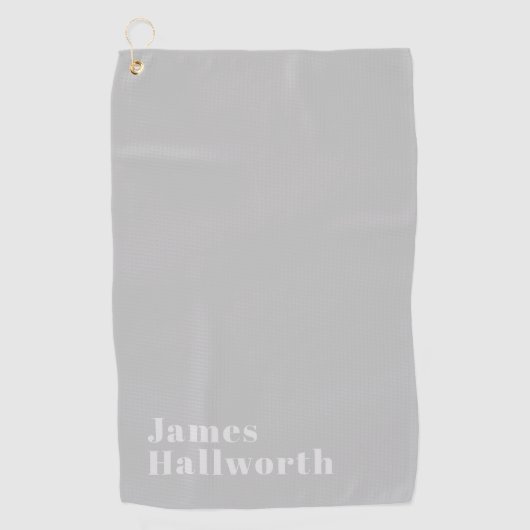 Retro Moderne Minimalistische Naam (of andere teks Golfhanddoek (Voorkant)