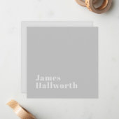 Retro Moderne Minimalistische Naam (of andere teks Notitiekaartje (Voorkant / Achterkant in situ)