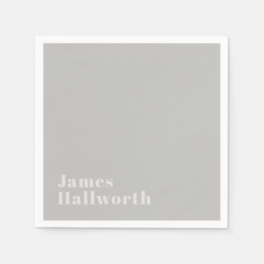 Retro Moderne Minimalistische Naam (of andere teks Servet (Voorkant)