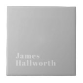 Retro Moderne Minimalistische Naam (of andere teks Tegeltje (Voorkant)