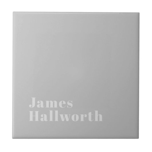 Retro Moderne Minimalistische Naam (of andere teks Tegeltje (Voorkant)