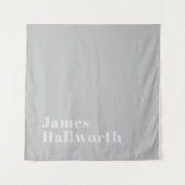 Retro Moderne Minimalistische Naam (of andere teks Wandkleed (Voorkant)