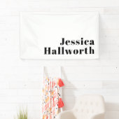 Retro Moderne Minimalistische Naam of Bedrijfs Sja Spandoek (Insitu)