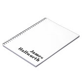 Retro Moderne Minimalistische Naam of Bedrijfs Tem Notitieboek (Linkerzijde)