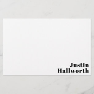 Retro Moderne Minimalistische Naam of Zakelijke Te Briefpapier