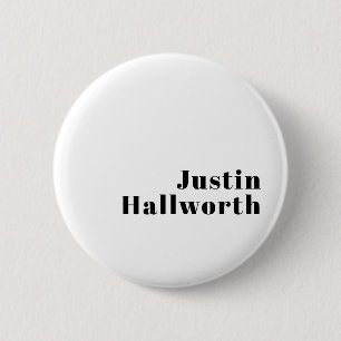Retro Moderne Minimalistische Naam of Zakelijke Te Ronde Button 5,7 Cm