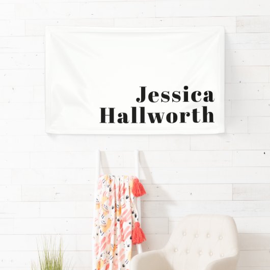 Retro Moderne Minimalistische Naam of Zakelijke Te Spandoek (Insitu)