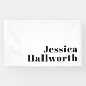 Retro Moderne Minimalistische Naam of Zakelijke Te Spandoek (Horizontaal)