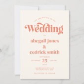 Retro Moderne Minimalistische Pastel Zomer Bruilof Kaart (Voorkant)